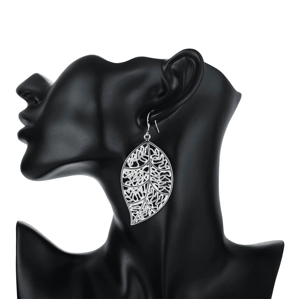 Leaf Earrings 925 Sterling Silver