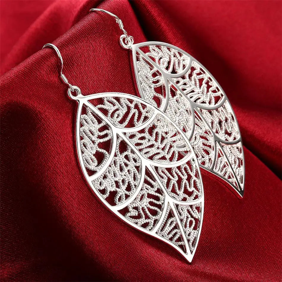 Leaf Earrings 925 Sterling Silver