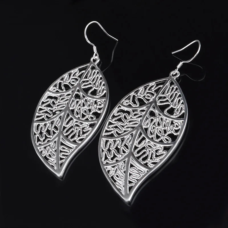 Leaf Earrings 925 Sterling Silver