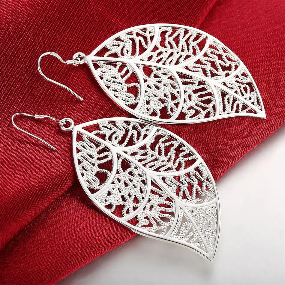 Leaf Earrings 925 Sterling Silver