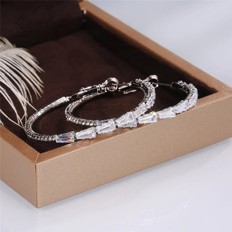 TOBILO 925 Sterling Silver CZ Hoop Earrings