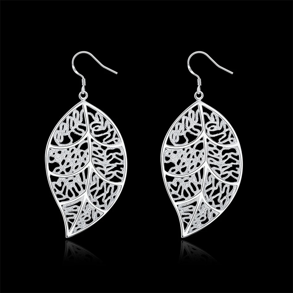 Leaf Earrings 925 Sterling Silver