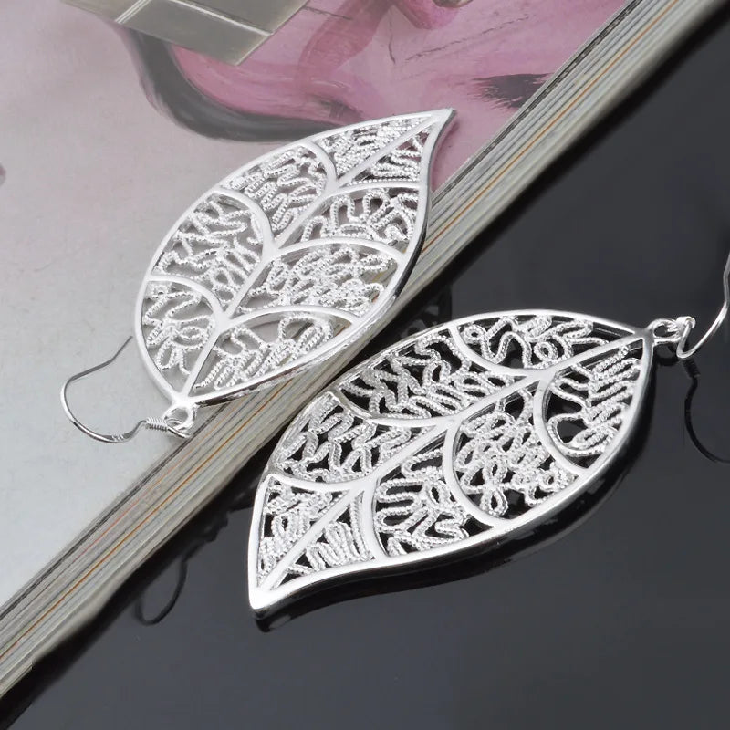 Leaf Earrings 925 Sterling Silver
