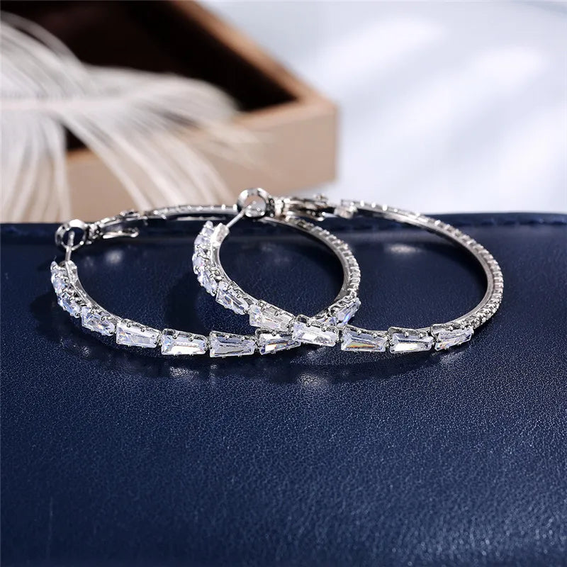 TOBILO 925 Sterling Silver CZ Hoop Earrings